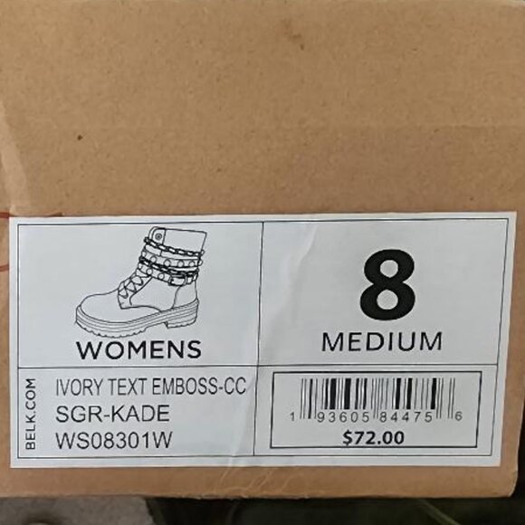 BRAND NEW Sugar Kade Pearl Combat Boots - Size 8 M - Picture 8 of 13